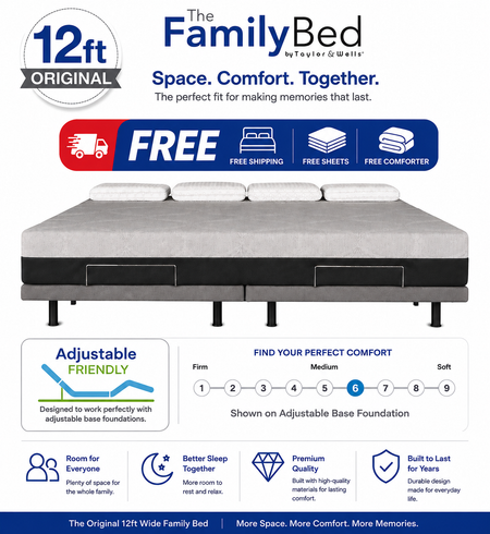 The Family Bed XL 12 Foot Gel Memory Foam Mattress