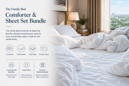 The Family Bed Comforter & Sheet Set BUNDLE