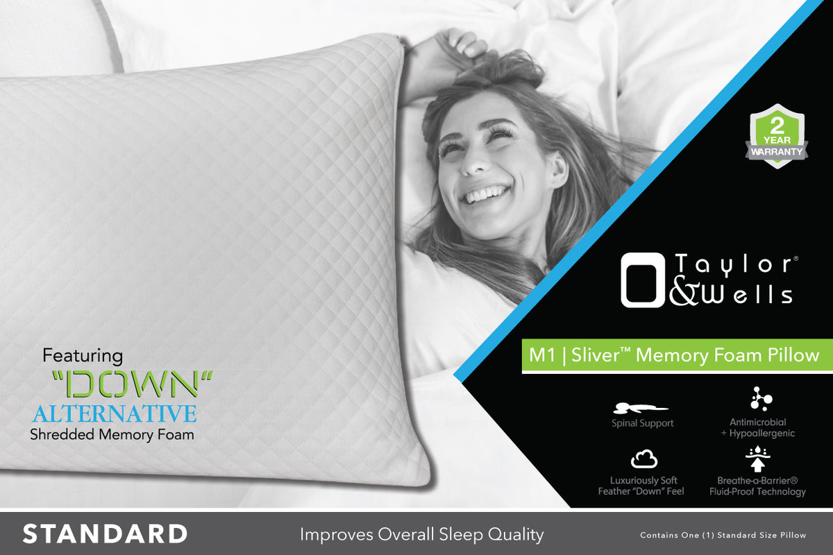 Sleep Innovations Premium Shredded Gel Memory Foam Pillows, Queen Size, Set  of 2, 5-year Warranty 