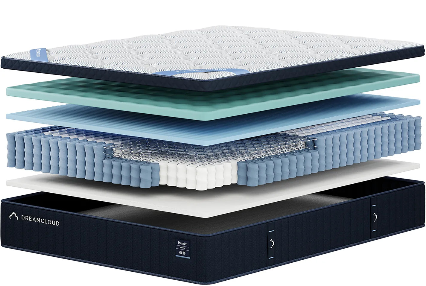DreamCloud Premier Hybrid manufacturer mattress layer illustration