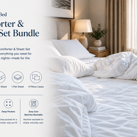 The Family Bed Comforter & Sheet Set BUNDLE