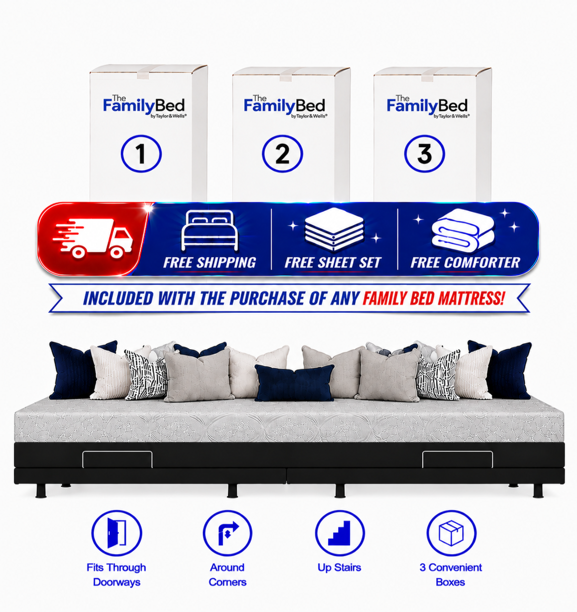 The Family Bed ships in convenient boxes