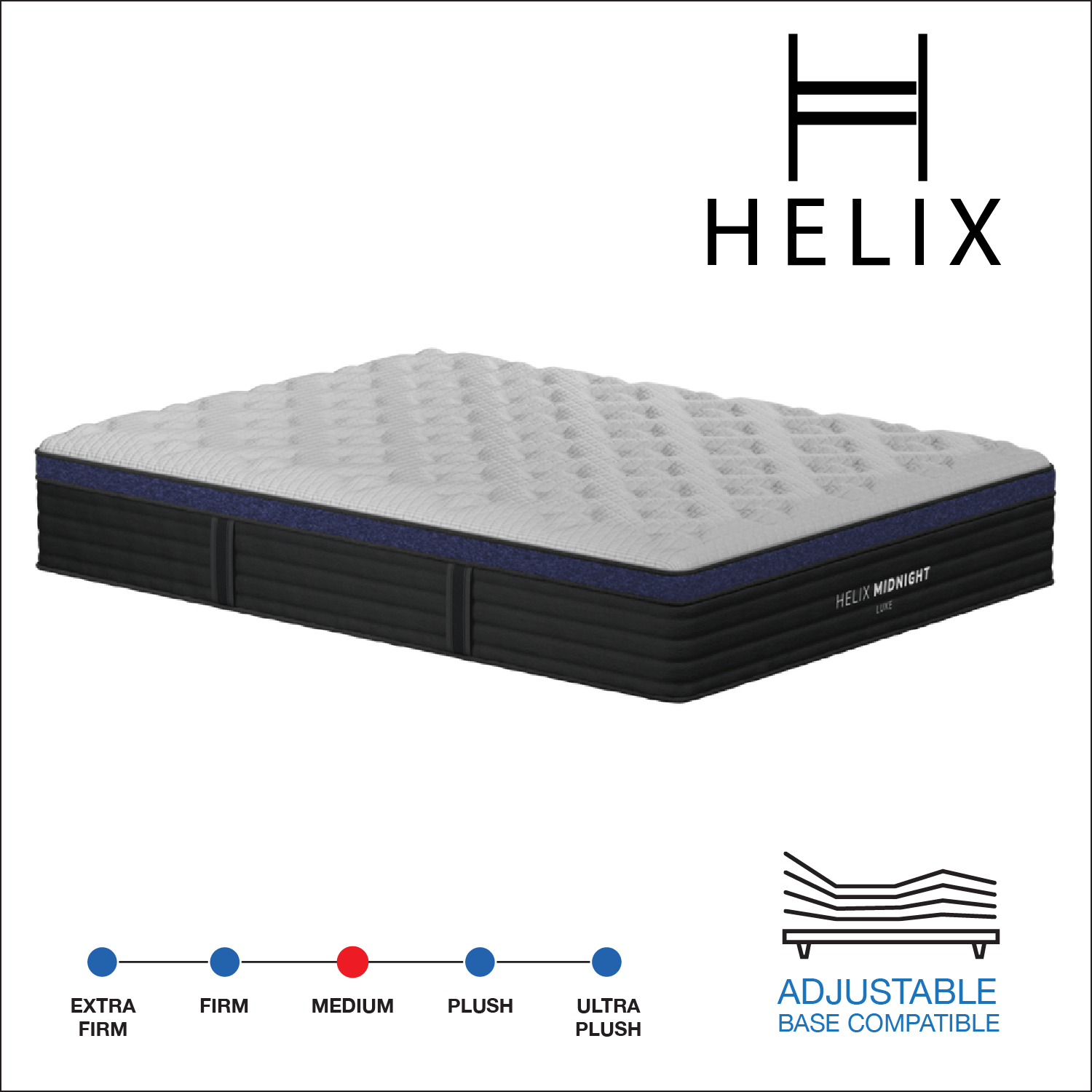 Helix Sleep - Midnight Luxe Cooling Medium Mattress