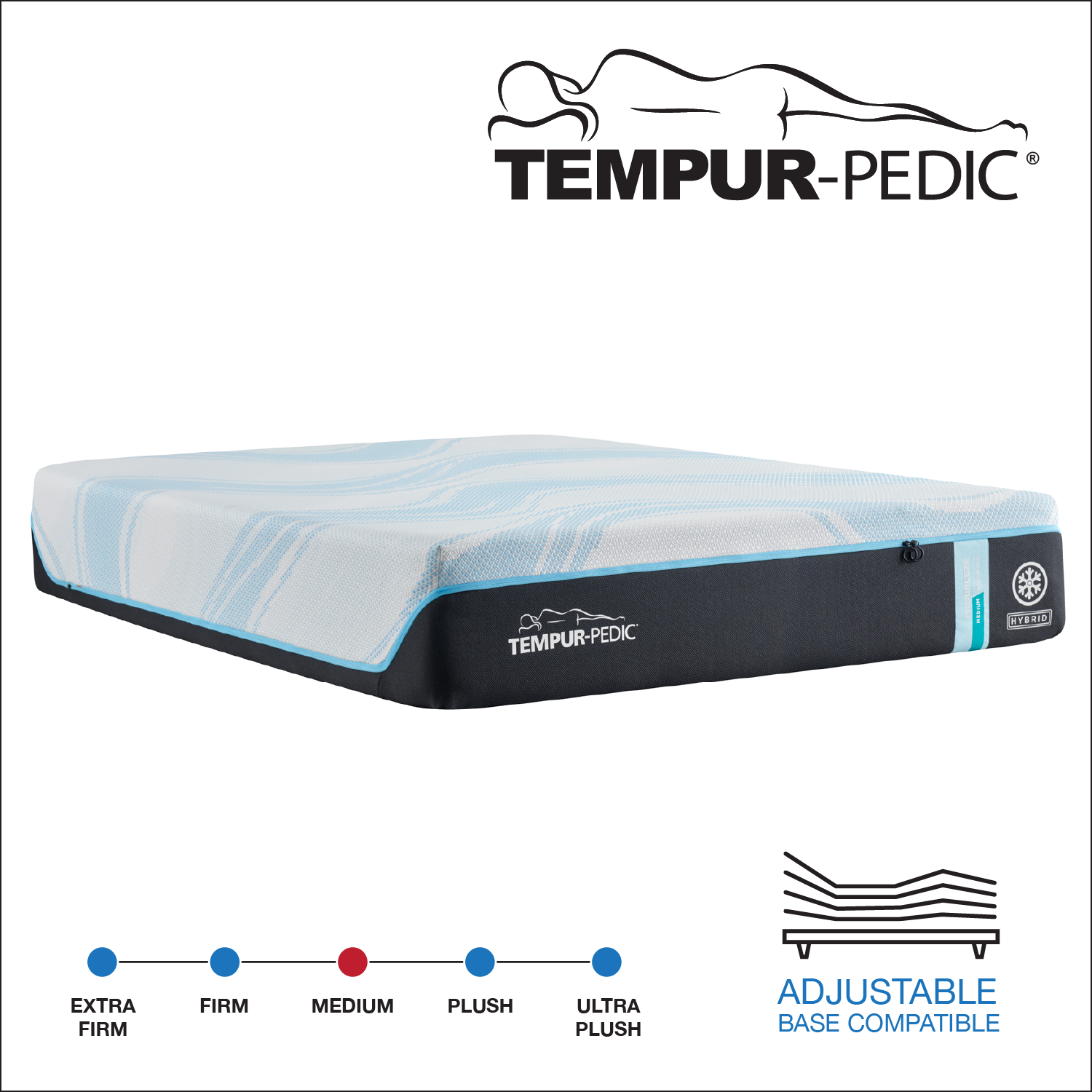 12" TEMPUR-PRObreeze® Medium Hybrid 2.0