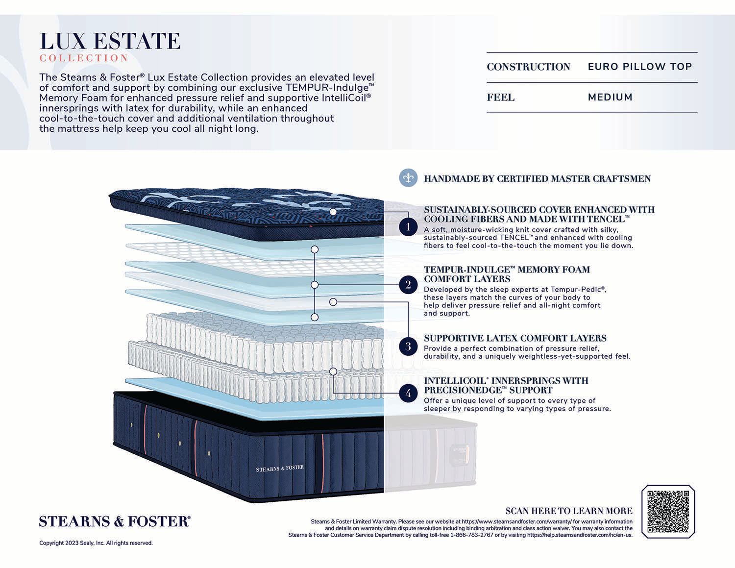 16" Stearns & Foster Lux Estate Medium Pillow Top