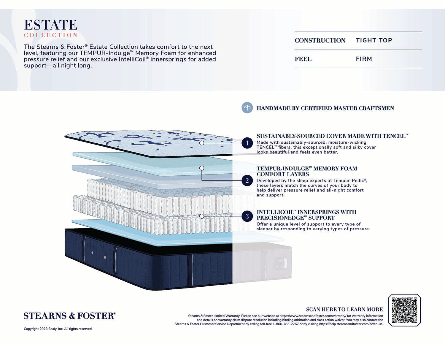 14.5" Stearns & Foster Estate Firm Tight Top