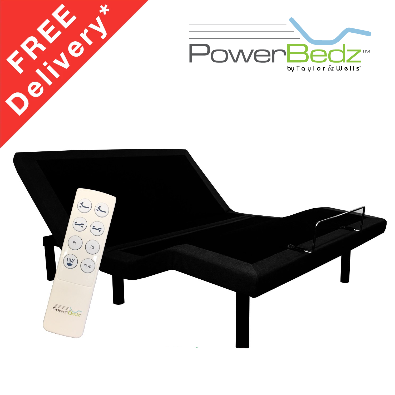 PowerBedz Deluxe Adjustable Foundation Twin XL Split King Requires 2