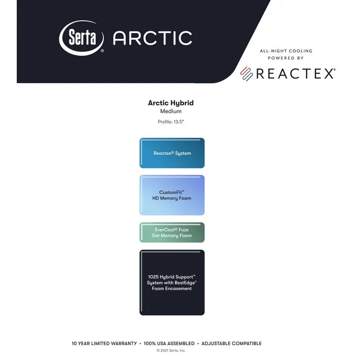 Serta Arctic 13.5" Medium Hybrid Mattress